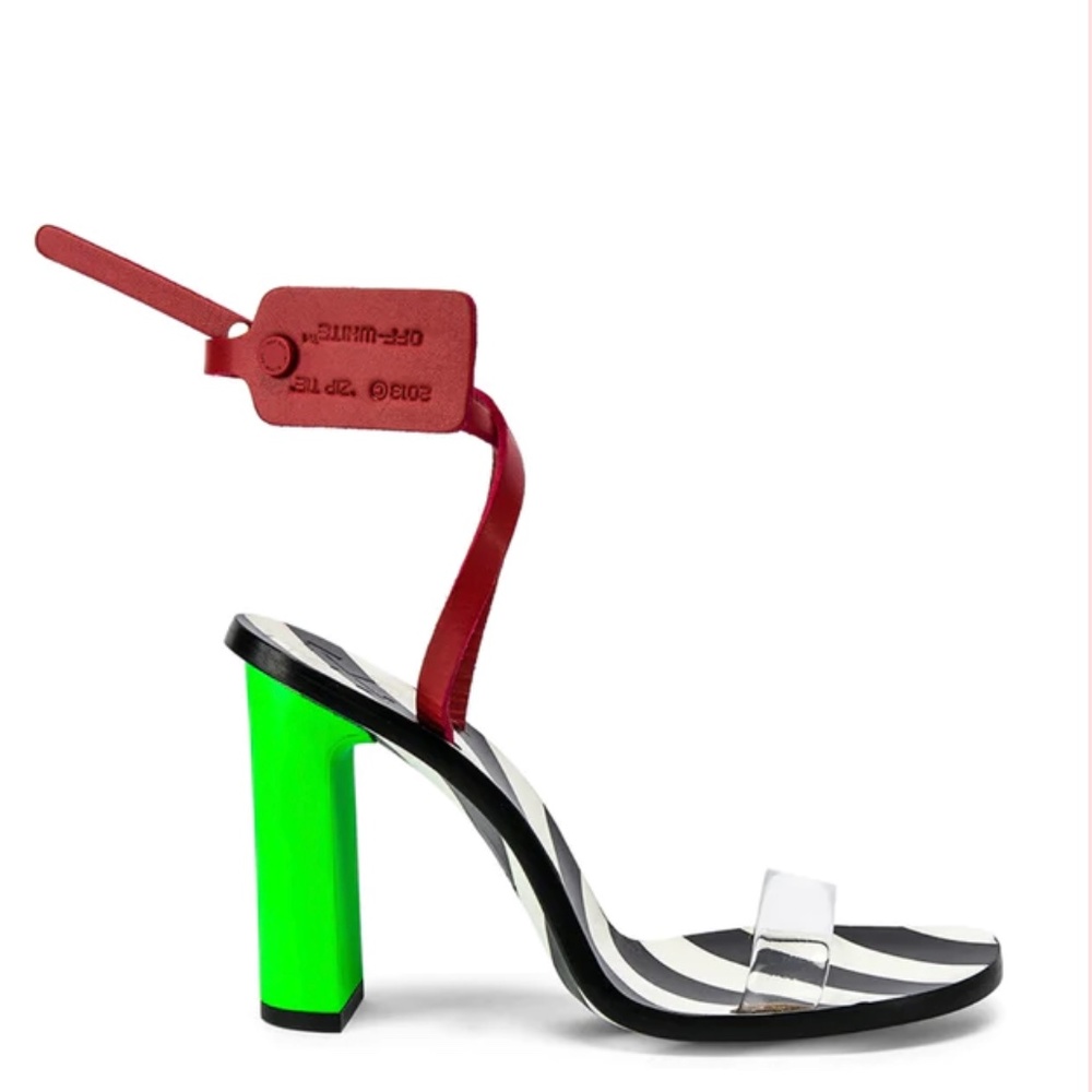 OFF- WHITE ZIP TIE CAPRI HEELS